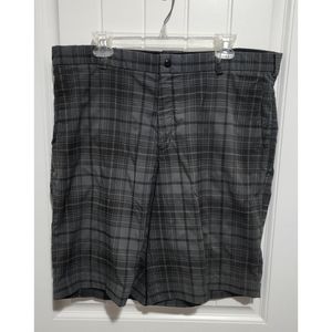 Mens Nike golf performance shorts Size 38 gray and black plaid